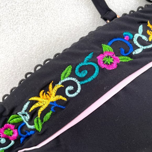 Nanette Lepore Swim Embroidered Floral Bandeau - Picture 2 of 4